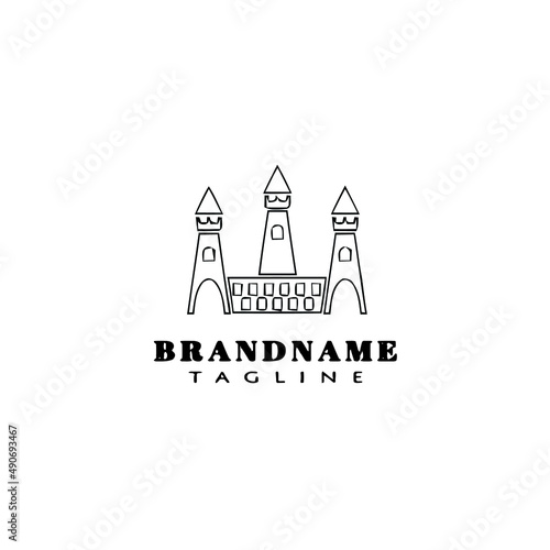 castle logo cartoon design icon template black isolated illustration