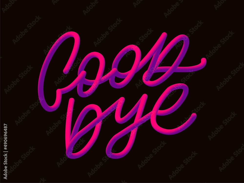 Good bye calligraphic lettering on yellow blot Good bye calligraphic lettering on yellow blot