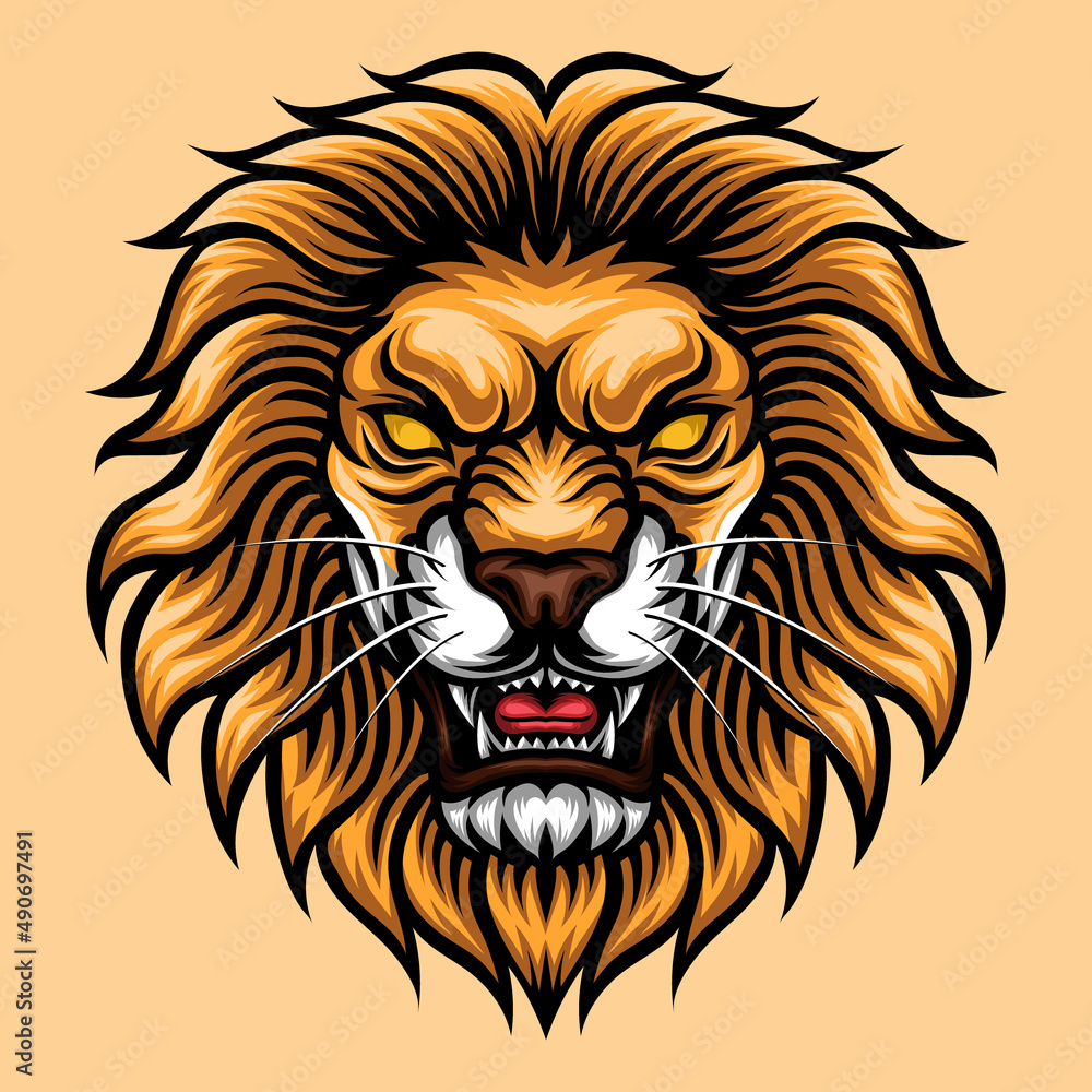 lion head mascot vector illustration