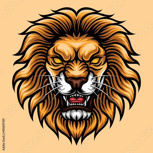 lion head mascot vector illustration
