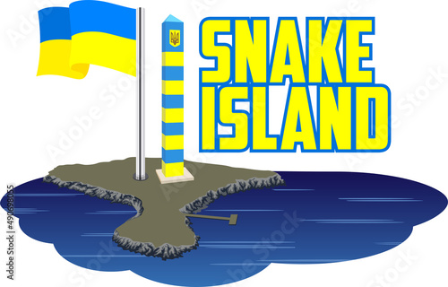  vector illustration with Snake Island