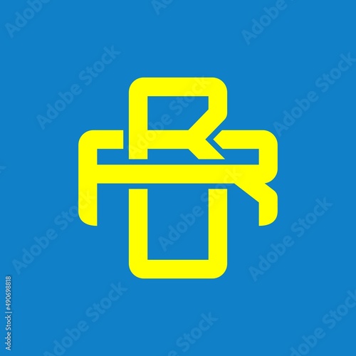 RB, BR, FBR, BFR, monogram logo overlapping, yellow color on a blue background	
 photo