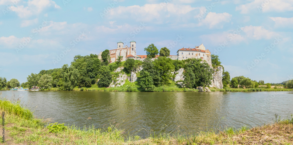 Fototapeta premium Tyniec, Poland - founded in 1044 few kilometers from Krakow, on the right bank of the Vistula river, the Tyniec Benedictine abbey is one of the most peaceful spots in Lesser Poland