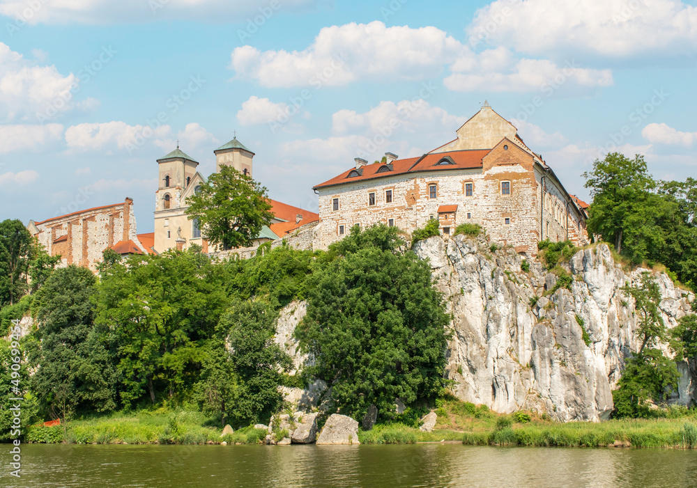 Fototapeta premium Tyniec, Poland - founded in 1044 few kilometers from Krakow, on the right bank of the Vistula river, the Tyniec Benedictine abbey is one of the most peaceful spots in Lesser Poland