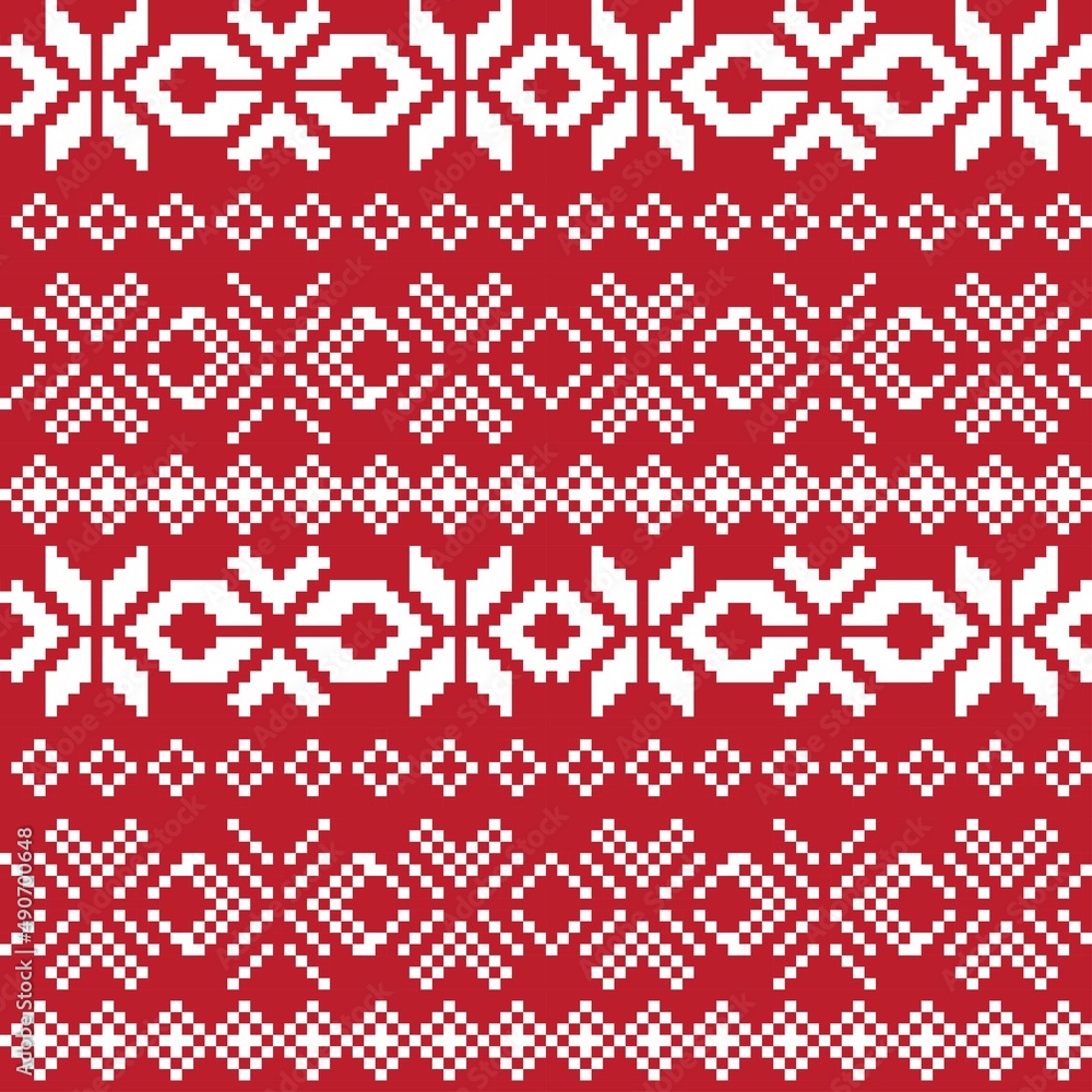 Christmas Fair Isle Seamless Pattern Design Christmas Fair Isle Seamless Pattern Design