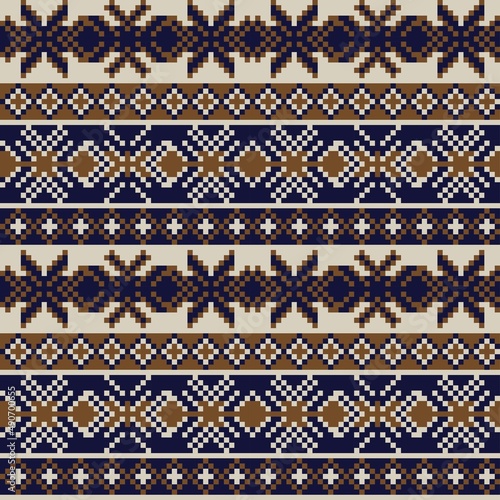 Christmas Fair Isle Seamless Pattern Design