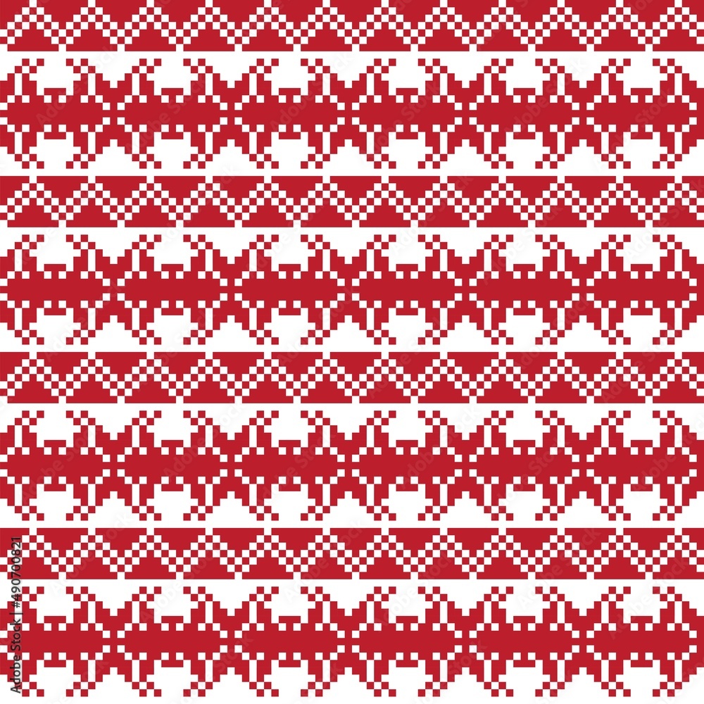 Snowflakes Fair Isle Seamless Pattern Design Snowflakes Fair Isle Seamless Pattern Design