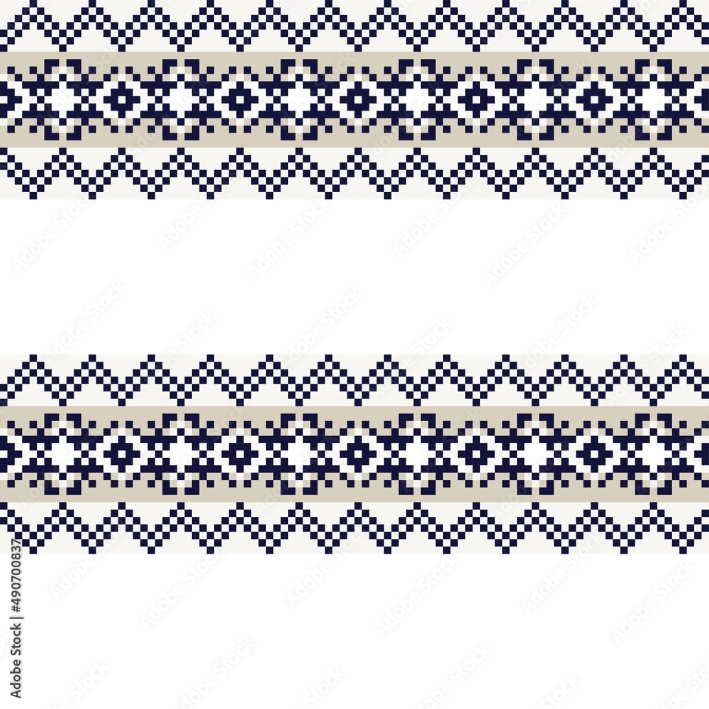 Snowflakes Fair Isle Seamless Pattern Design Snowflakes Fair Isle Seamless Pattern Design