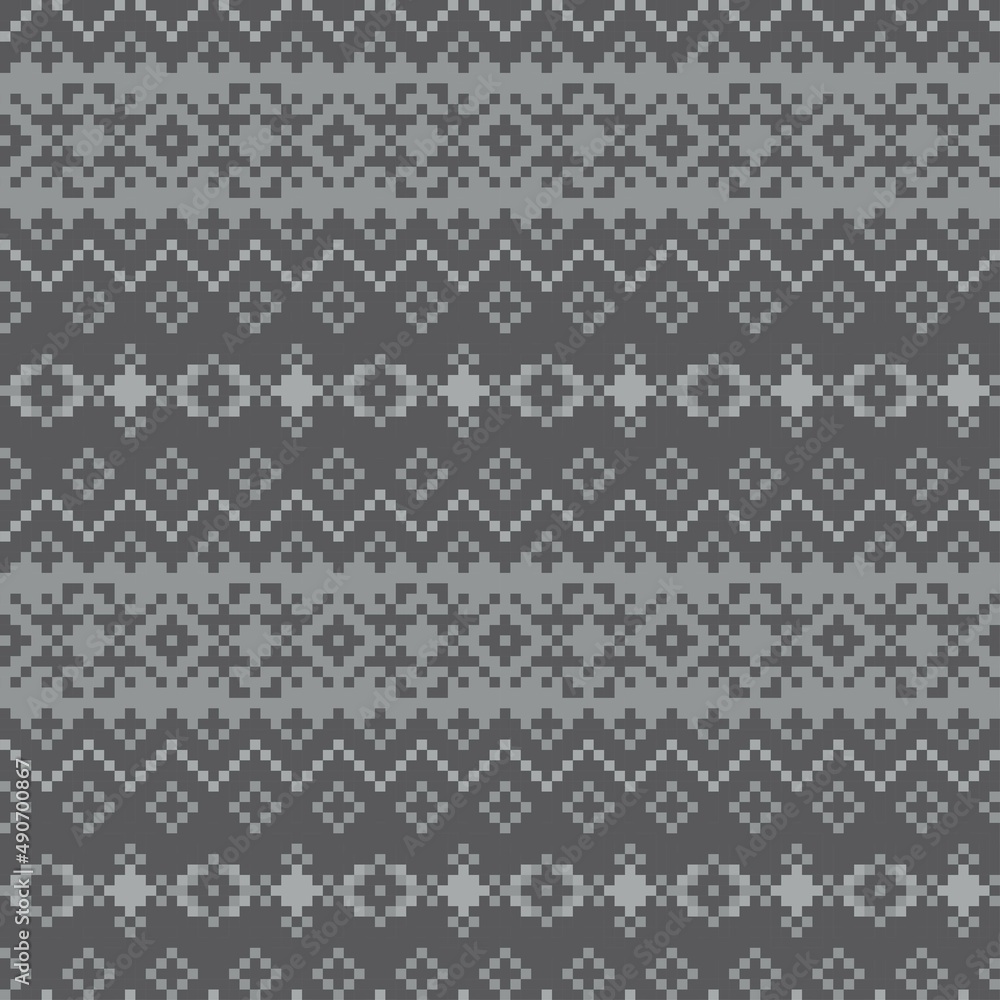 Snowflakes Fair Isle Seamless Pattern Design Snowflakes Fair Isle Seamless Pattern Design