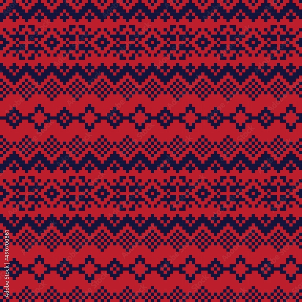 Snowflakes Fair Isle Seamless Pattern Design