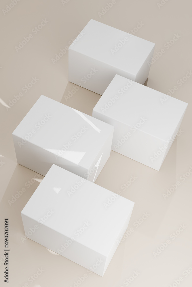 3d render. Mockup cover box on beige 3d render. Mockup cover box on beige