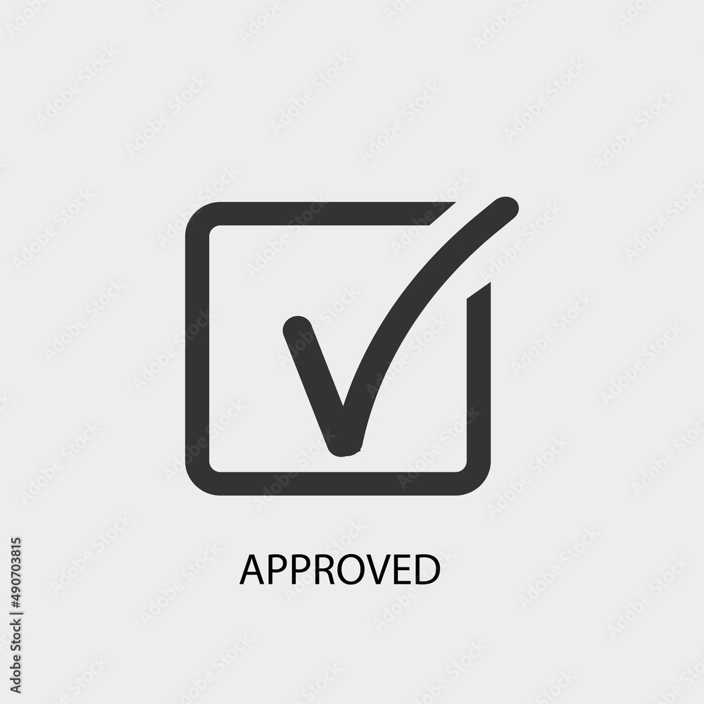 Approved vector icon illustration sign