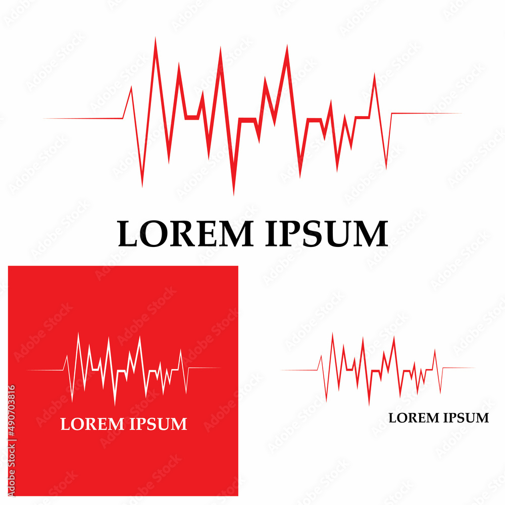 Pulse line ilustration vector template Pulse line ilustration vector template