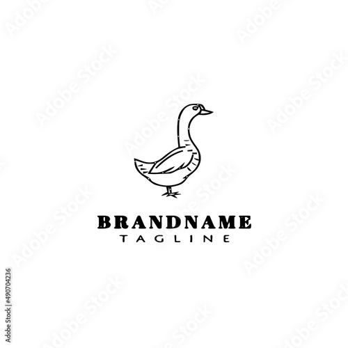 goose logo icon design template vector illustration