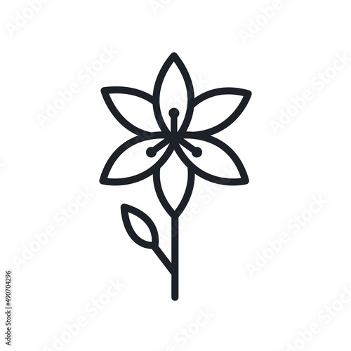 Tableau sur toile Lily icon. Garden flowers isolated vector icons