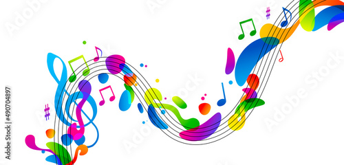 grafica, musica, note musicali, colori
