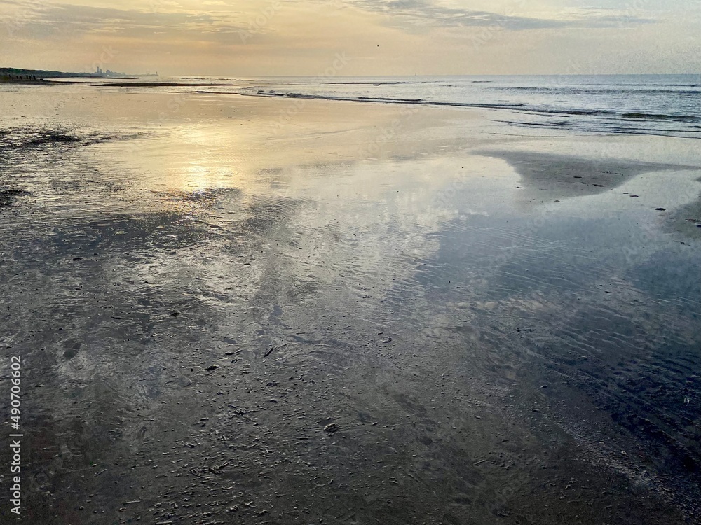 Sunset at the beach in Wassenaar, Netherlands.