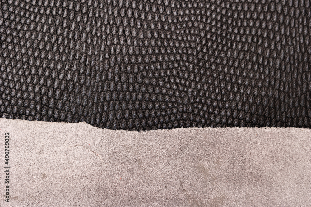 Fototapeta premium Set of diferent leather samples texture background.