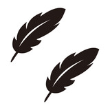 Feather icon set vector illustration sign on white background