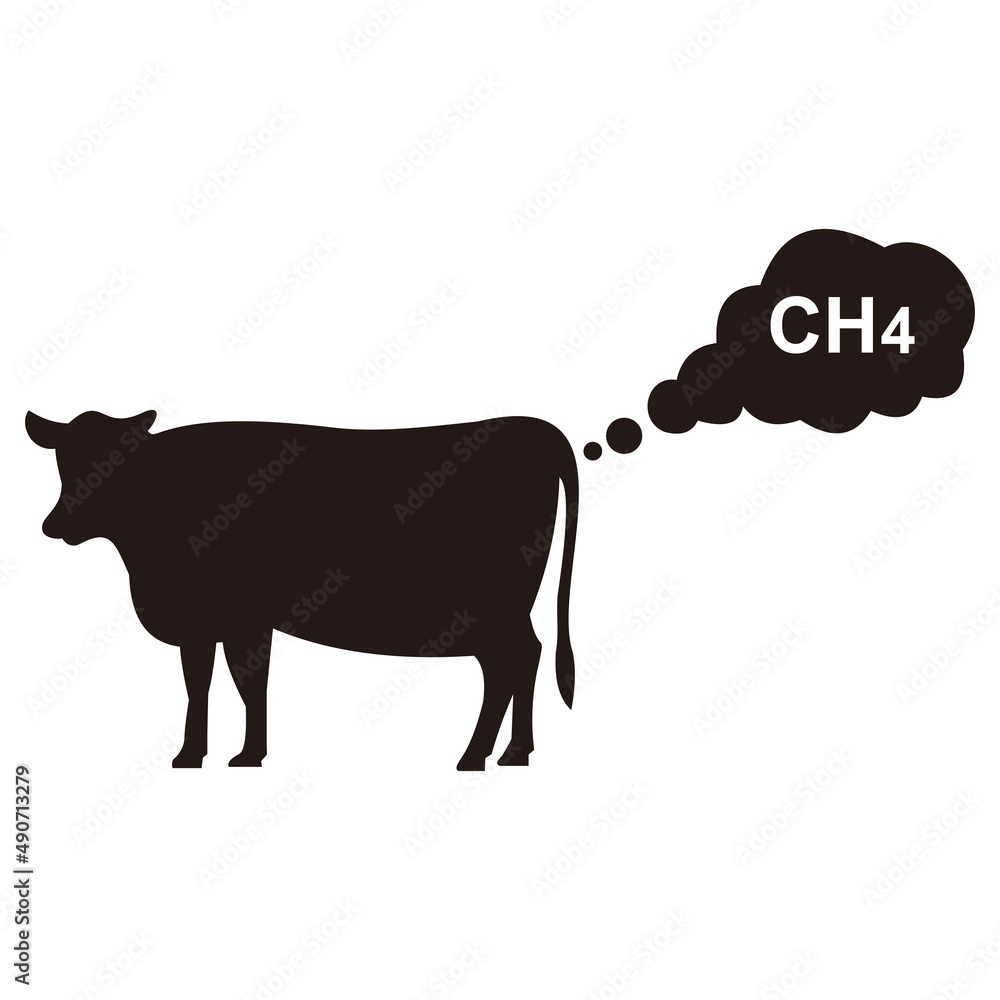 Methane emissions from livestock concept icon vector Methane emissions from livestock concept icon vector
