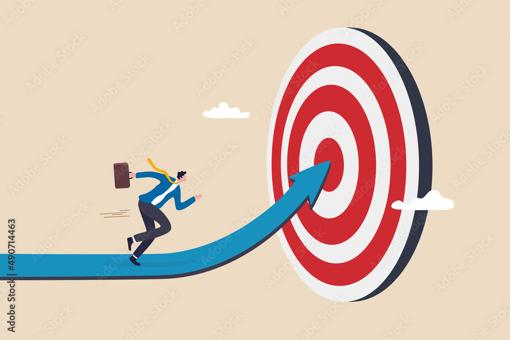 Progress to goal or reaching business target, motivation or challenge