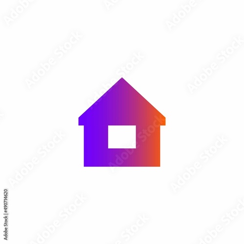 Single house line icon, simple style real estate flat design concept pictogram vector for app ads web banner button ui ux interface elements isolated on white background.