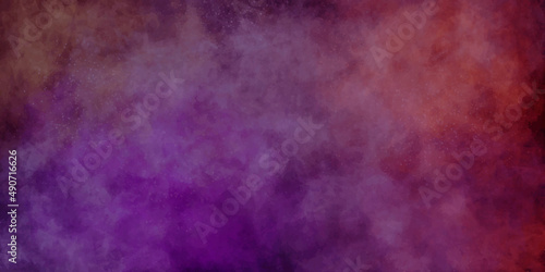 Abstract watercolor grunge purple background with grungy fuchsia background with stians. abstract modern design graphic background texture colorful digital. violet nebula with stars and night scenery.