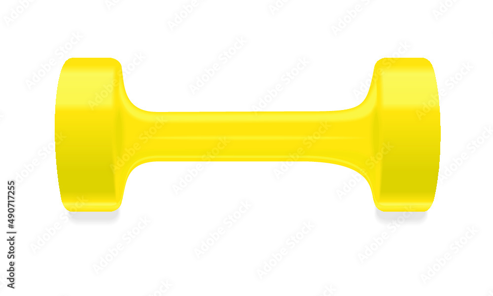 Yellow dumbbells isolated on a white background Yellow dumbbells isolated on a white background