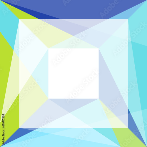Geometric Shape and Futuristic Glowing Figure with Optical Prism and Surface