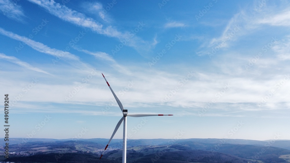 Wind turbines, green future with wind energy