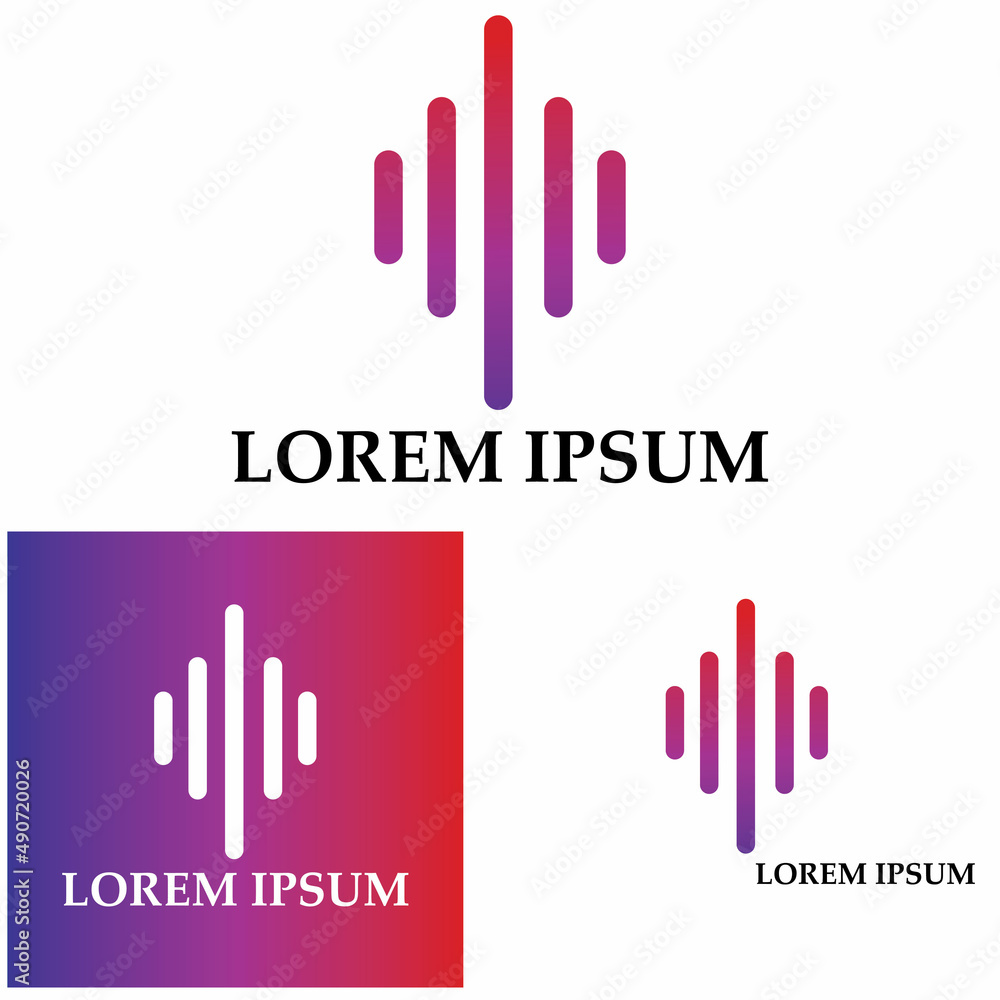 Fototapeta premium Sound waves logo vector illustration icon 