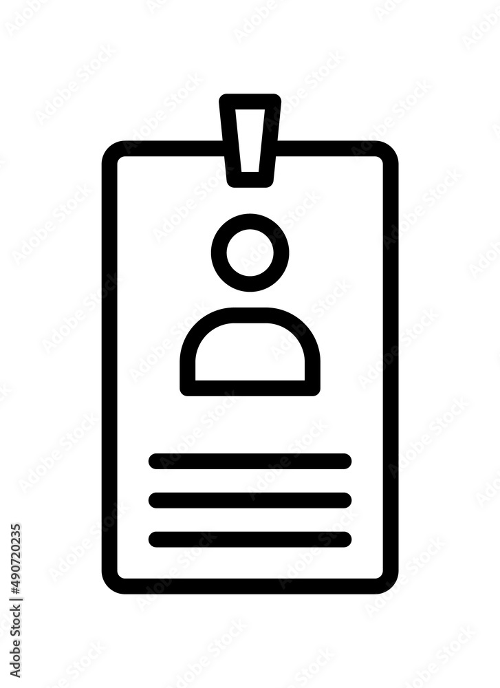 Identification card flat line icon. Document control, Identity card badge. Outline sign for mobile concept and web design, store Identification card flat line icon. Document control, Identity card badge. Outline sign for mobile concept and web design, store