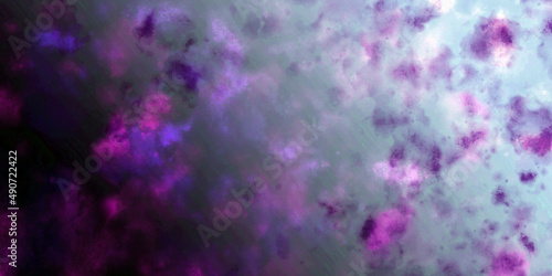 Fototapeta Naklejka Na Ścianę i Meble -  Purple watercolor blurs on a gradient background. Abstract watercolor background.