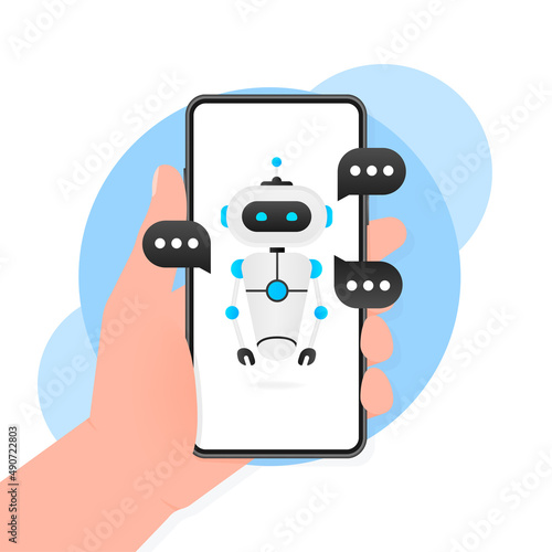 Chatbot icon concept, chat bot or chatterbot. Robot Virtual Assistance Of Website Or Mobile Applications. Vector illustration