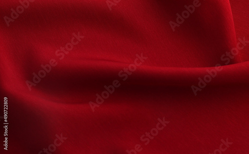 Smooth elegant red satin silk background. Copy space for text anniversary christmas background