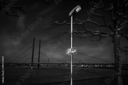 Brücke,S/W,lampe,laterne, photo