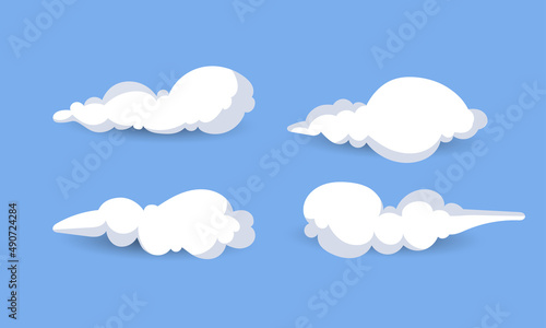 Cloud collection set with waves is very beautiful