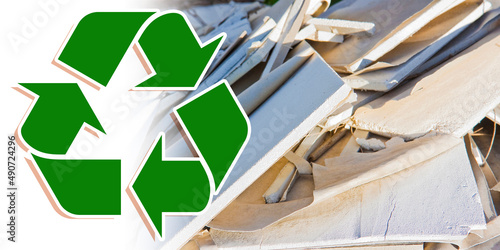 Canvas-taulu Recovery and recycling of special waste plasterboard for the production of new g