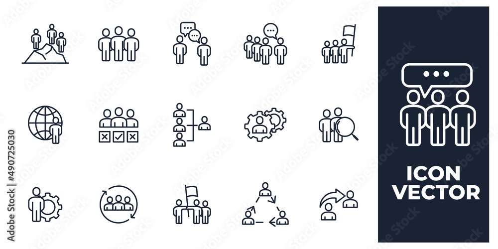 set of Team Work elements symbol template for graphic and web design collection logo vector illustration
