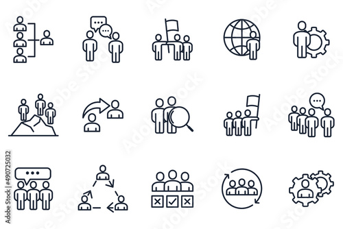 set of Team Work elements symbol template for graphic and web design collection logo vector illustration