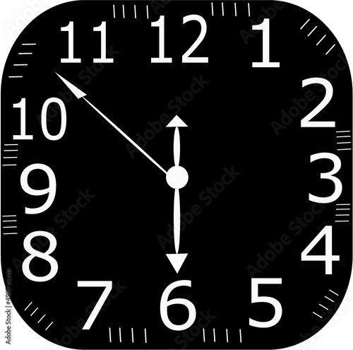 Black Wall Clock | Analog Clock with white numbers