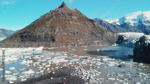 Wallpaper Mural Skaftafell glacier mountains and muddy river valley with ice, Iceland. Torontodigital.ca