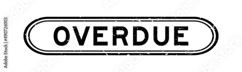 Grunge black overdue word rubber seal stamp on white background