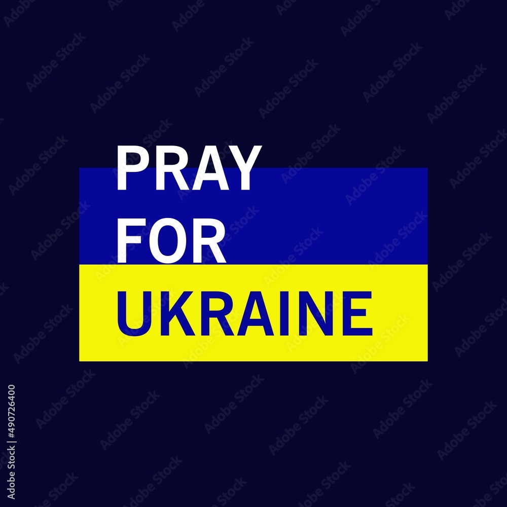 Fototapeta premium Pray for Ukraine. Pray for Ukraine peace. Ukraine flag praying concept vector illustration