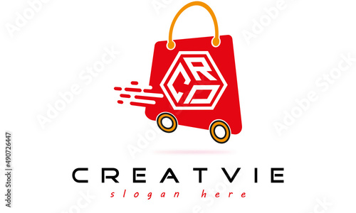 CRD three letter monogram type eCommerce creative initials letter logo design vector template.