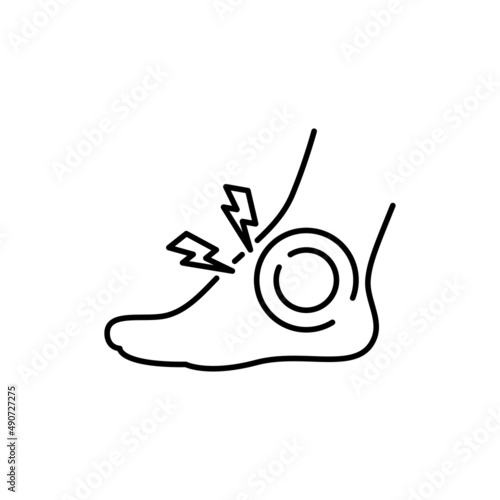 Leg sprain color line icon. Pictogram for web page