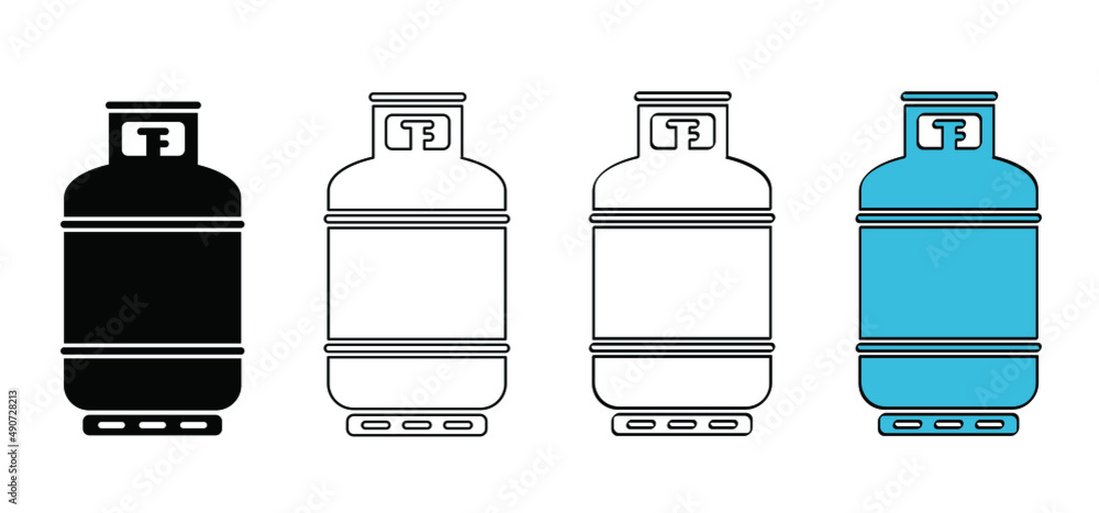 Cartoon propane gas cylinder icon or logo. Vector gas cannister symbol. LPG tank or container for propane bottles. Oxygen gas cylinder. fuel storage bottle. Cartoon propane gas cylinder icon or logo. Vector gas cannister symbol. LPG tank or container for propane bottles. Oxygen gas cylinder. fuel storage bottle.