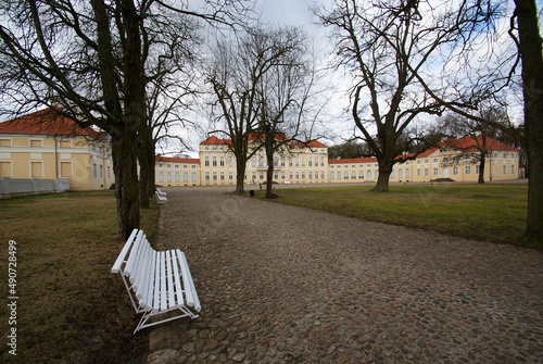 I invite you to a bench in the park in front of Rogalin Palace