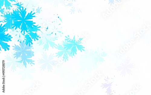 Light BLUE vector doodle background with flowers.