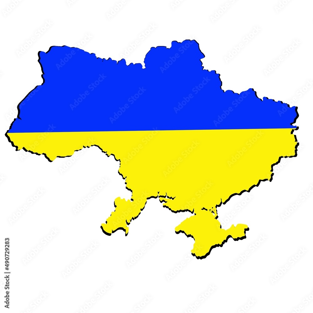 
ukraine map in flag color